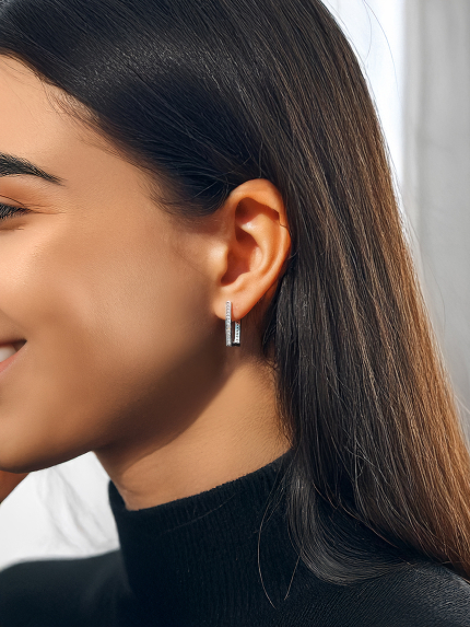 Cyanite earrings Silver 925° (rhodium) s2f/192