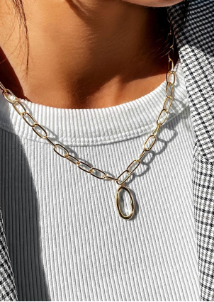 Кольє без вставок Срібло 925° (позолота) HT140062