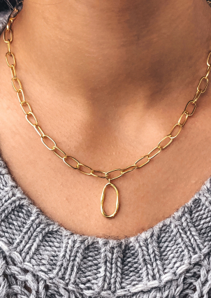 Кольє без вставок Срібло 925° (позолота) HT140062