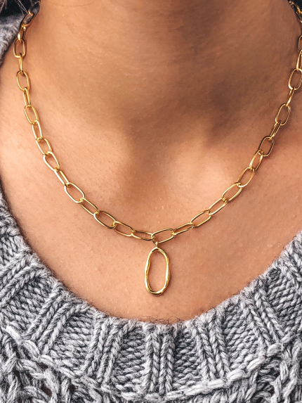 Кольє без вставок Срібло 925° (позолота) HT140062