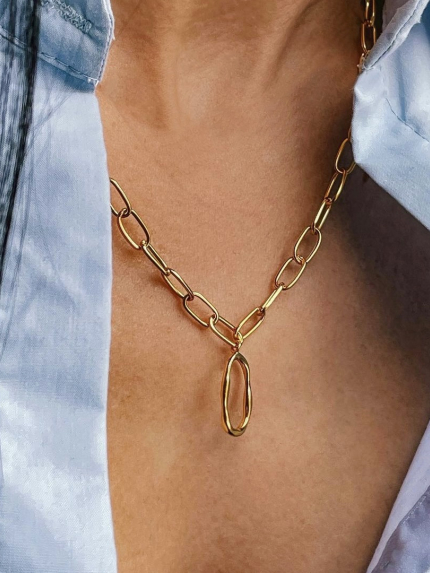 Кольє без вставок Срібло 925° (позолота) HT140062