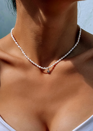 Кольє перлина Срібло 925° (родій) YC140060