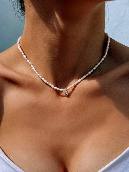 Кольє перлина Срібло 925° (родій) YC140060