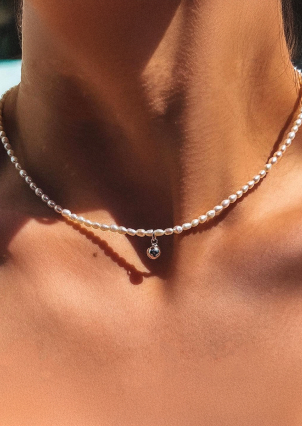 Кольє перлина Срібло 925° (родій) YC140060