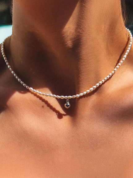 Кольє перлина Срібло 925° (родій) YC140060