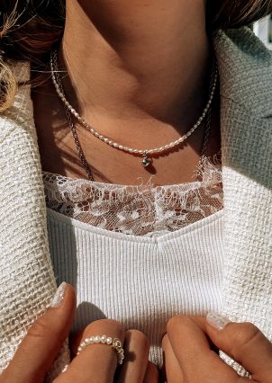 Кольє перлина Срібло 925° (родій) YC140060