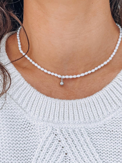 Кольє перлина Срібло 925° (родій) YC140060