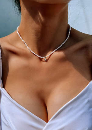 Кольє перлина Срібло 925° (родій) YC140060