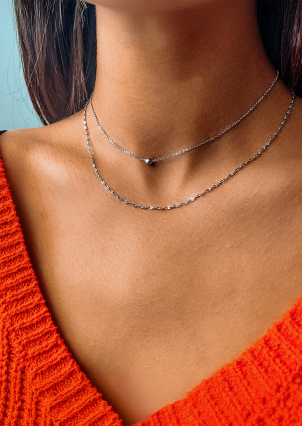 Кольє без вставок Срібло 925° (родій) YC190011