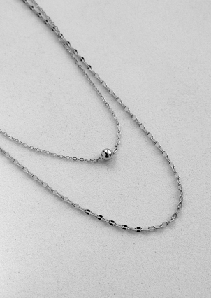 Кольє без вставок Срібло 925° (родій) YC190011