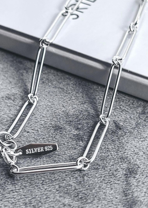 Кольє без вставок Срібло 925° (родій) HF190010