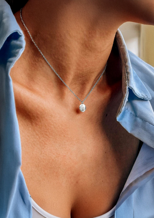 Кольє без вставок Срібло 925° (родій) HF140008