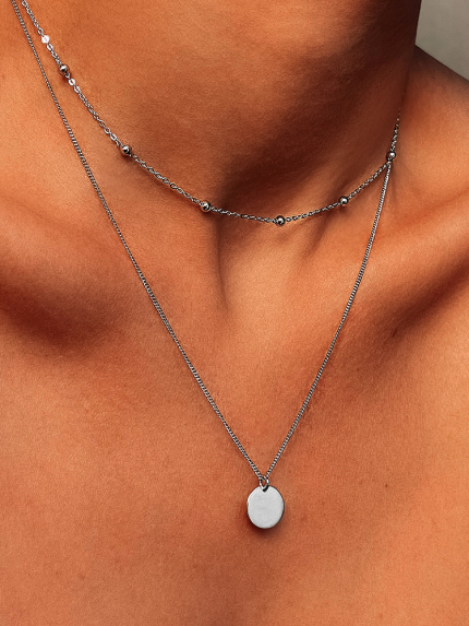 Кольє без вставок Срібло 925° (родій) HF190015