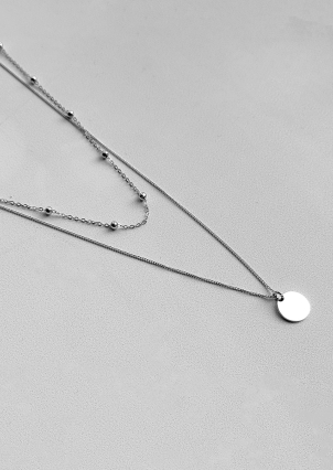 Кольє без вставок Срібло 925° (родій) HF190015