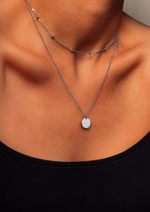 Кольє без вставок Срібло 925° (родій) HF190015