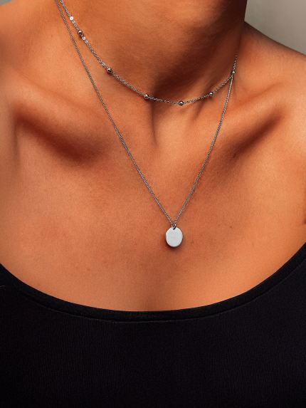 Кольє без вставок Срібло 925° (родій) HF190015