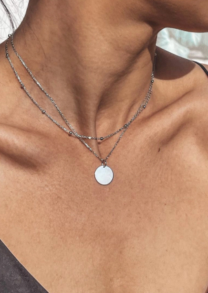 Кольє без вставок Срібло 925° (родій) YC190018