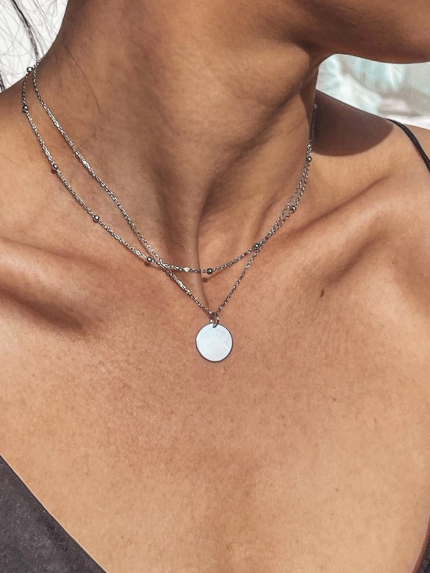 Кольє без вставок Срібло 925° (родій) YC190018