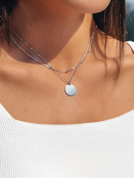 Кольє без вставок Срібло 925° (родій) YC190018