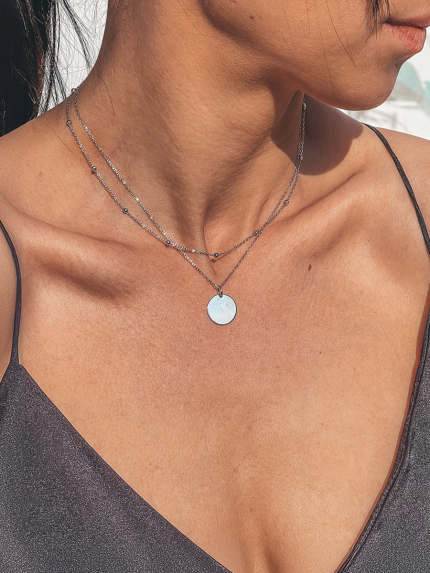 Кольє без вставок Срібло 925° (родій) YC190018