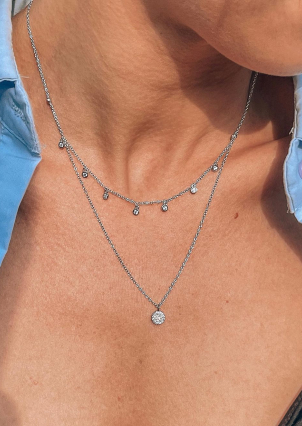 Кольє фіаніт Срібло 925° (родій) PS190019