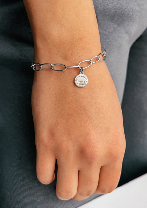 Браслет без вставок Срібло 925° (родій) HF170002