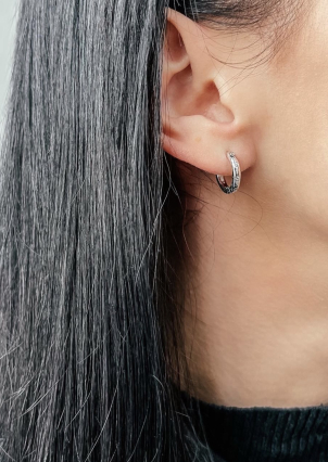 Сережки фіаніт Срібло 925° (родій) 520535