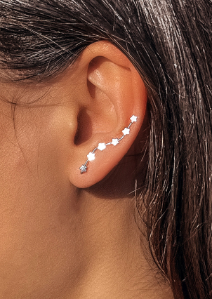 Сережки без вставок Срібло 925° (родій) с2/1217