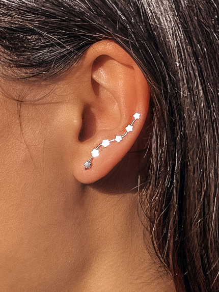 Earrings without inserts Silver 925° (rhodium) c2/1217