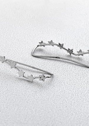 Сережки без вставок Срібло 925° (родій) с2/1217