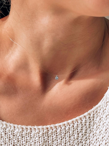 Кольє фіаніт Срібло 925° (родій) кл2ф/1011