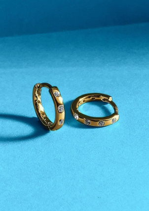 Сережки фіаніт Срібло 925° (позолота) 520535 п