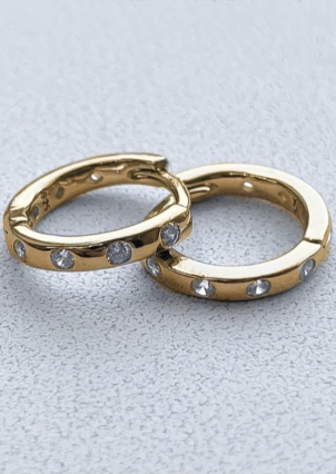 Сережки фіаніт Срібло 925° (позолота) 520535 п