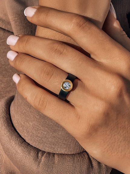 Каблучка фіаніт Срібло 925° золото 375° 509к