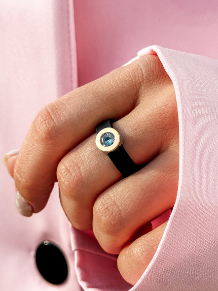 Каблучка фіаніт Срібло 925° золото 375° 509к