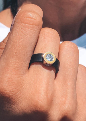 Каблучка фіаніт Срібло 925° золото 375° 509к