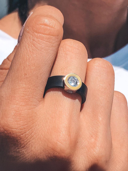 Каблучка фіаніт Срібло 925° золото 375° 509к