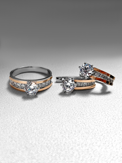 Cyjanitowe kolczyki Srebro 925° Złoto 375° 004s