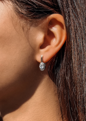 Сережки фіаніт Срібло 925° золото 375° 239с