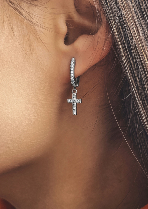 Сережки фіаніт Срібло 925° (родій) 82081