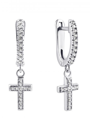 Сережки фіаніт Срібло 925° (родій) 82081
