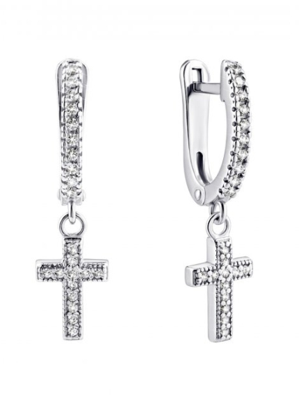 Сережки фіаніт Срібло 925° (родій) 82081