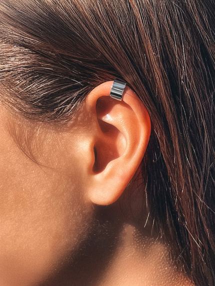 Сережки без вставок Срібло 925° (родій) 82816