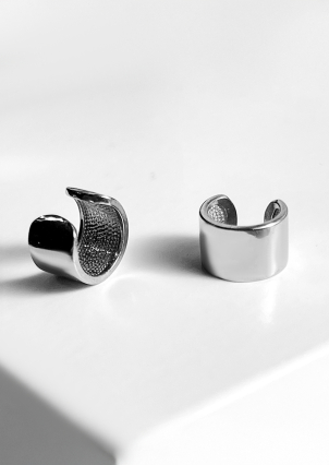 Сережки без вставок Срібло 925° (родій) 82816