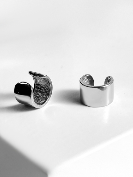 Сережки без вставок Срібло 925° (родій) 82816