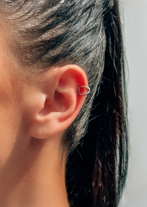 Сережки без вставок Срібло 925° (родій) 82815