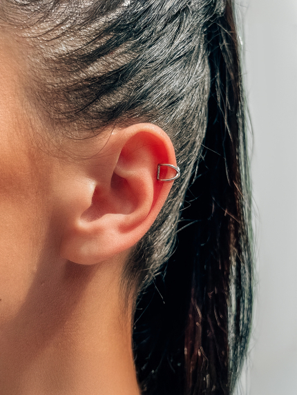 Сережки без вставок Срібло 925° (родій) 82815