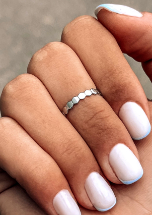 Каблучка без вставок Срібло 925° (родій) 81707