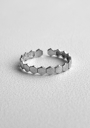 Каблучка без вставок Срібло 925° (родій) 81707