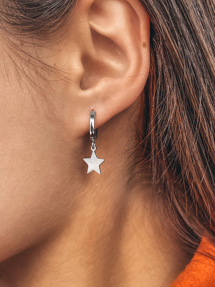 Сережки без вставок Срібло 925° (родій) GWE221